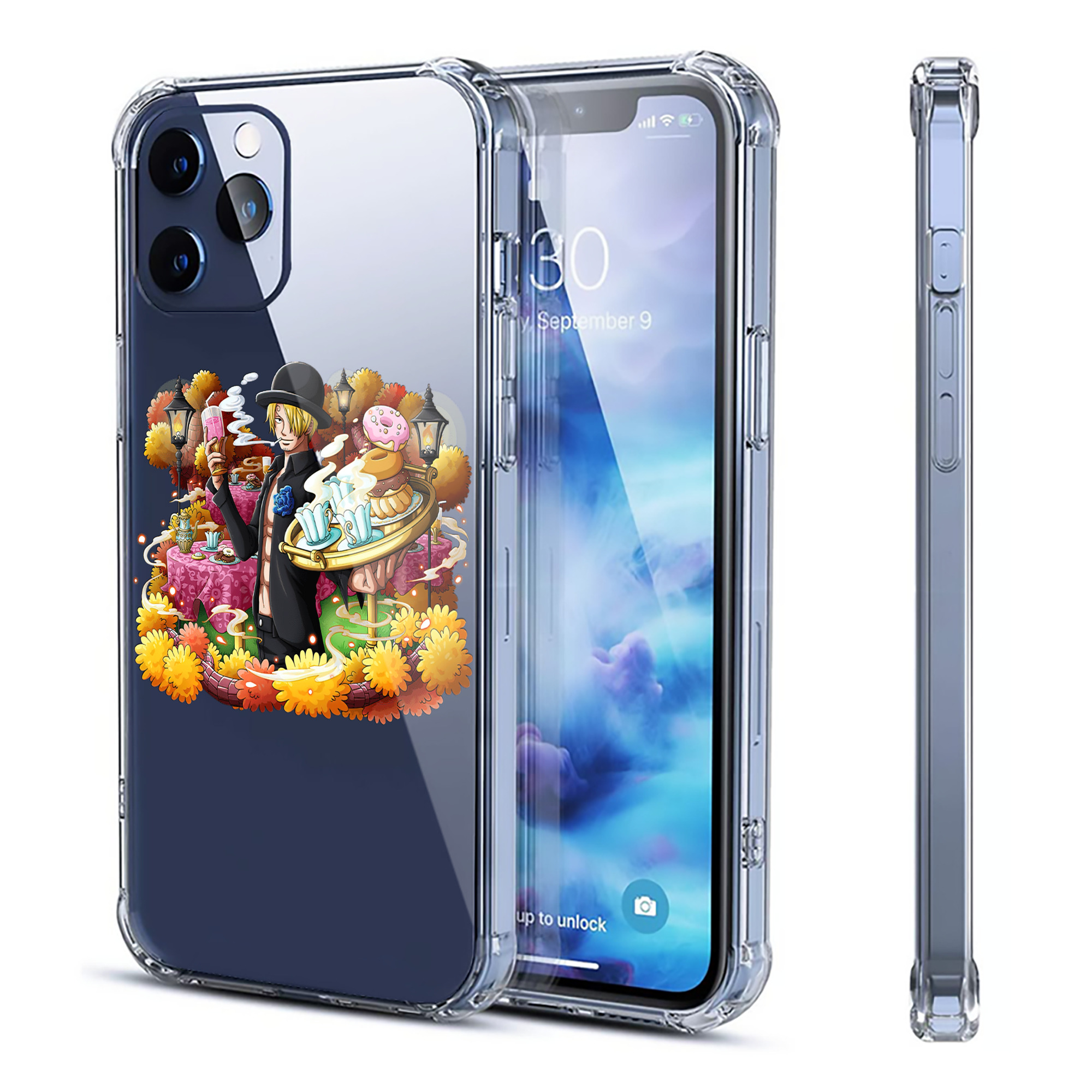（画像用） ワンピース サンジ ONE PIECE Sanji 【iPhone 12シリーズ対応】透明スマホケース（クリアソフトケース）
